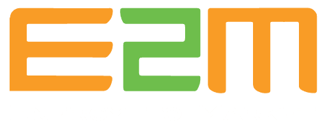 E2M Logo – Direktvermarkter für erneuerbare Energien und Anbieter virtueller Kraftwerke